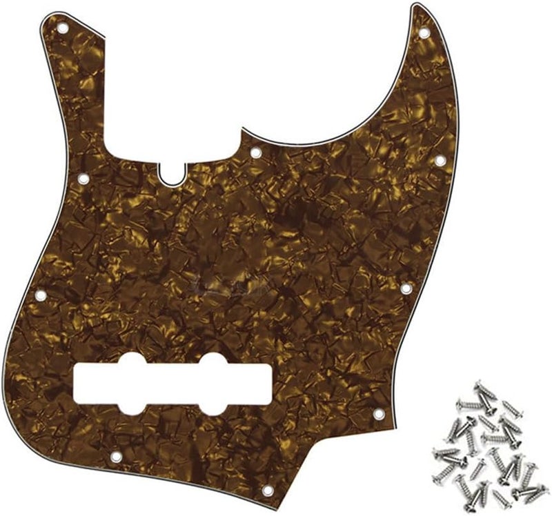 ROZILO Gold Pearl Jazz Bass Pickguard 10 Hole Guitar Pickguard for 4 String Fender Jazz Bass Modern Style - Image 1